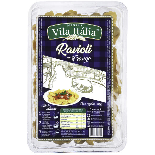 Ravioli Vila Itália Frango 400g