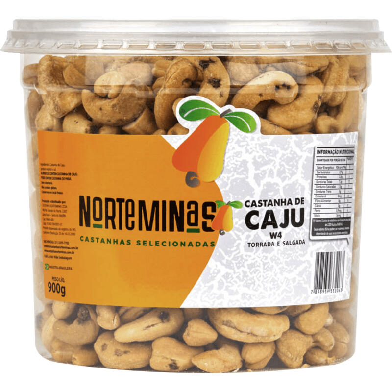 Castanha de Caju Norteminas W4 Torrada e Salgada 900g