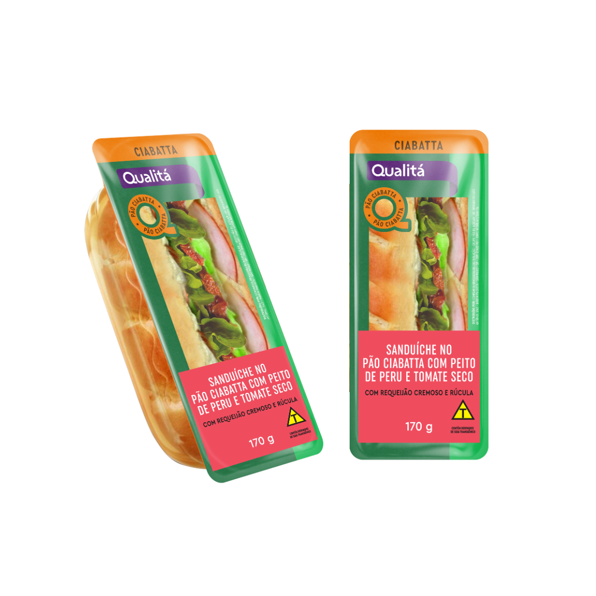 Sanduíche Resfriado Ciabatta Peito de Peru Qualitá Bandeja 170g