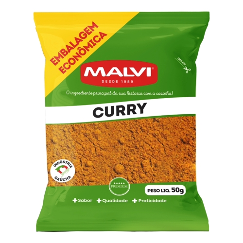 Tempero Malvi Curry Embalagem Econômica 50g