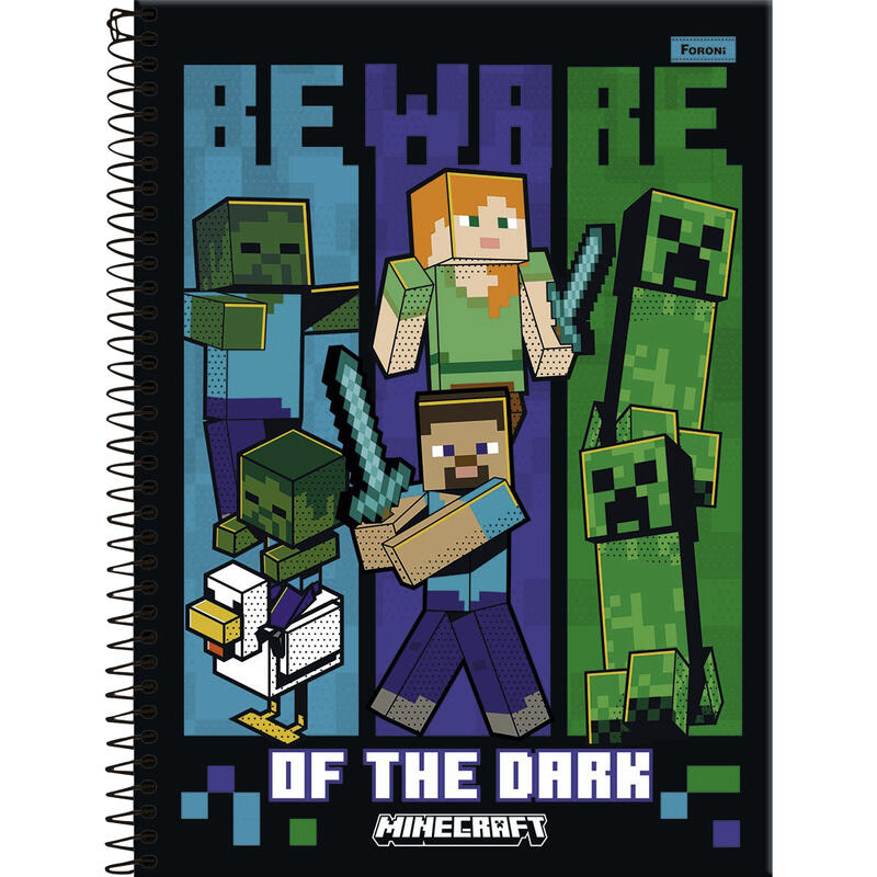 Caderno Minecraft Foroni 80 Folhas un