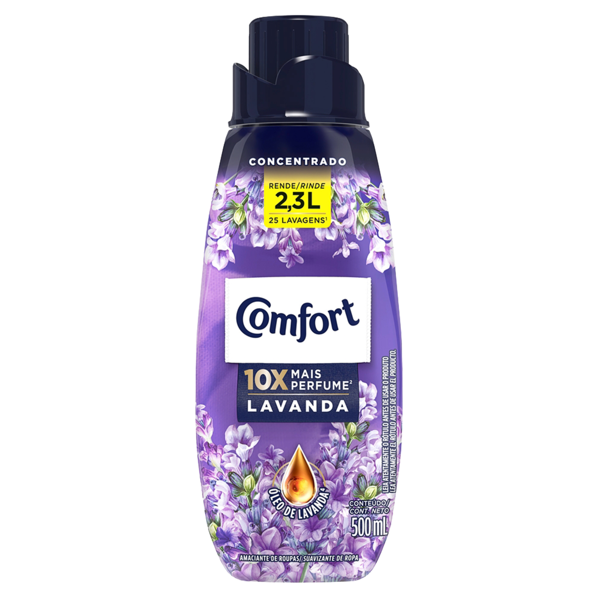 Amaciante de Roupa Concentrado Lavanda Comfort Frasco 500ml