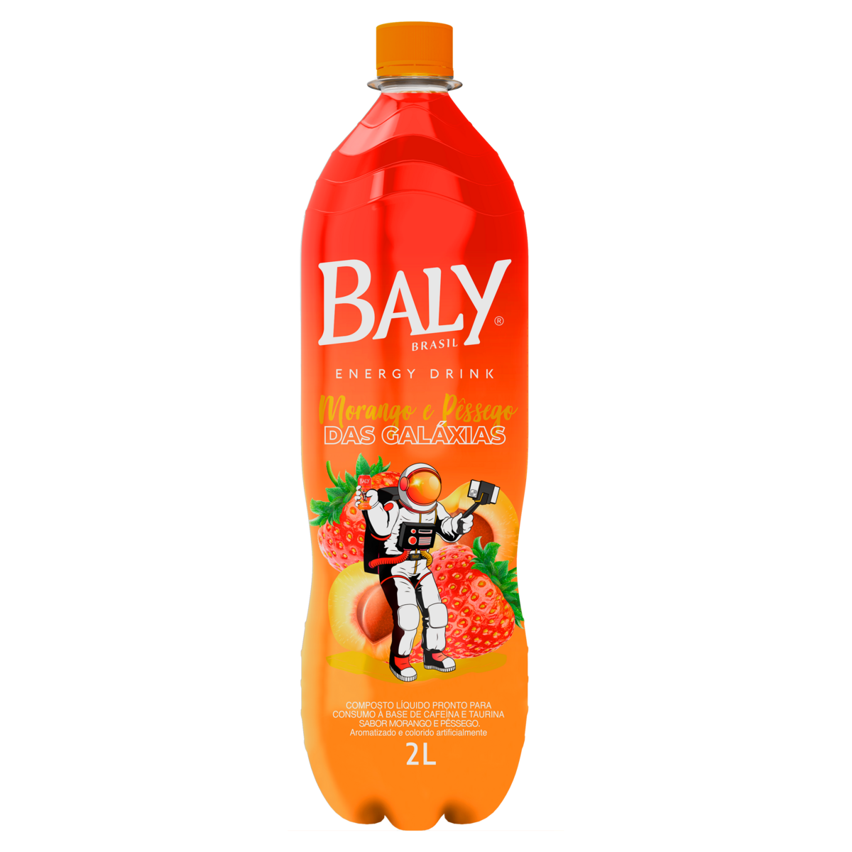 Energético Morango e Pêssego das Galáxias Baly Garrafa 2l