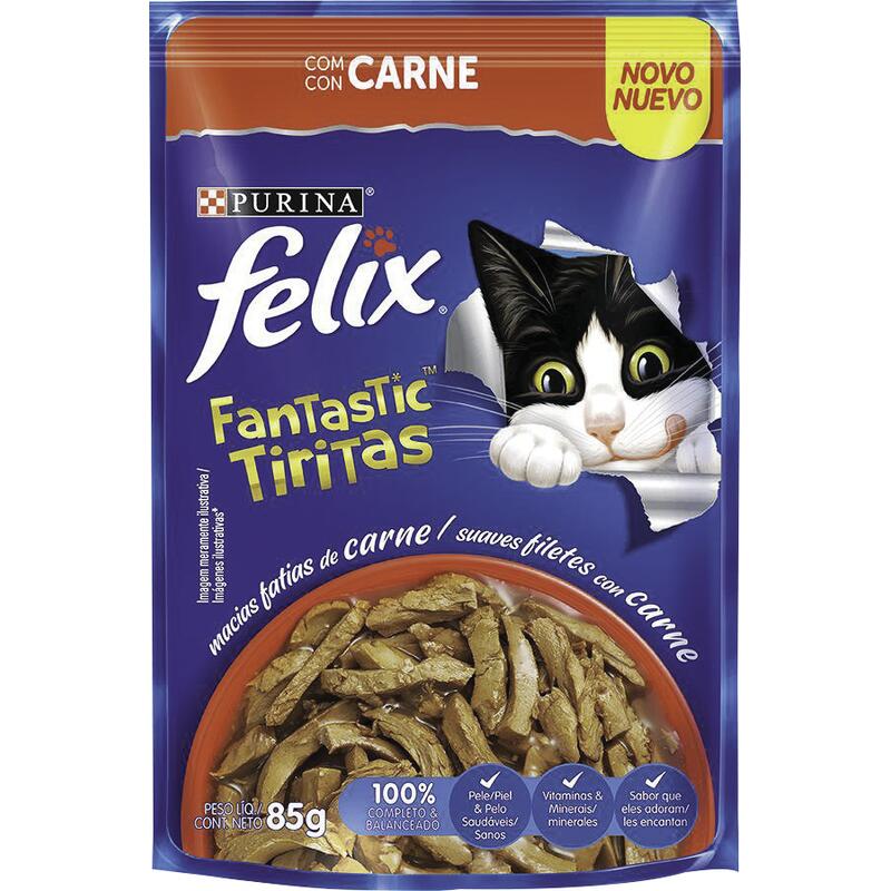 Alimento para Gatos Tiritas Felix Carne 85g