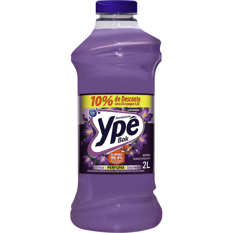 Desinfetante YPÊ Bak Lavanda Leve 2L Pague 1.8L