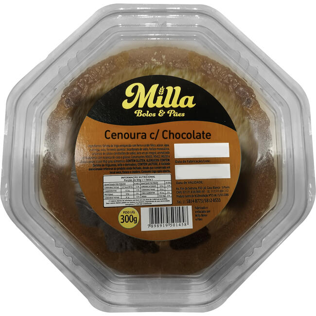 Bolo Milla Cenoura com Chocolate 300g