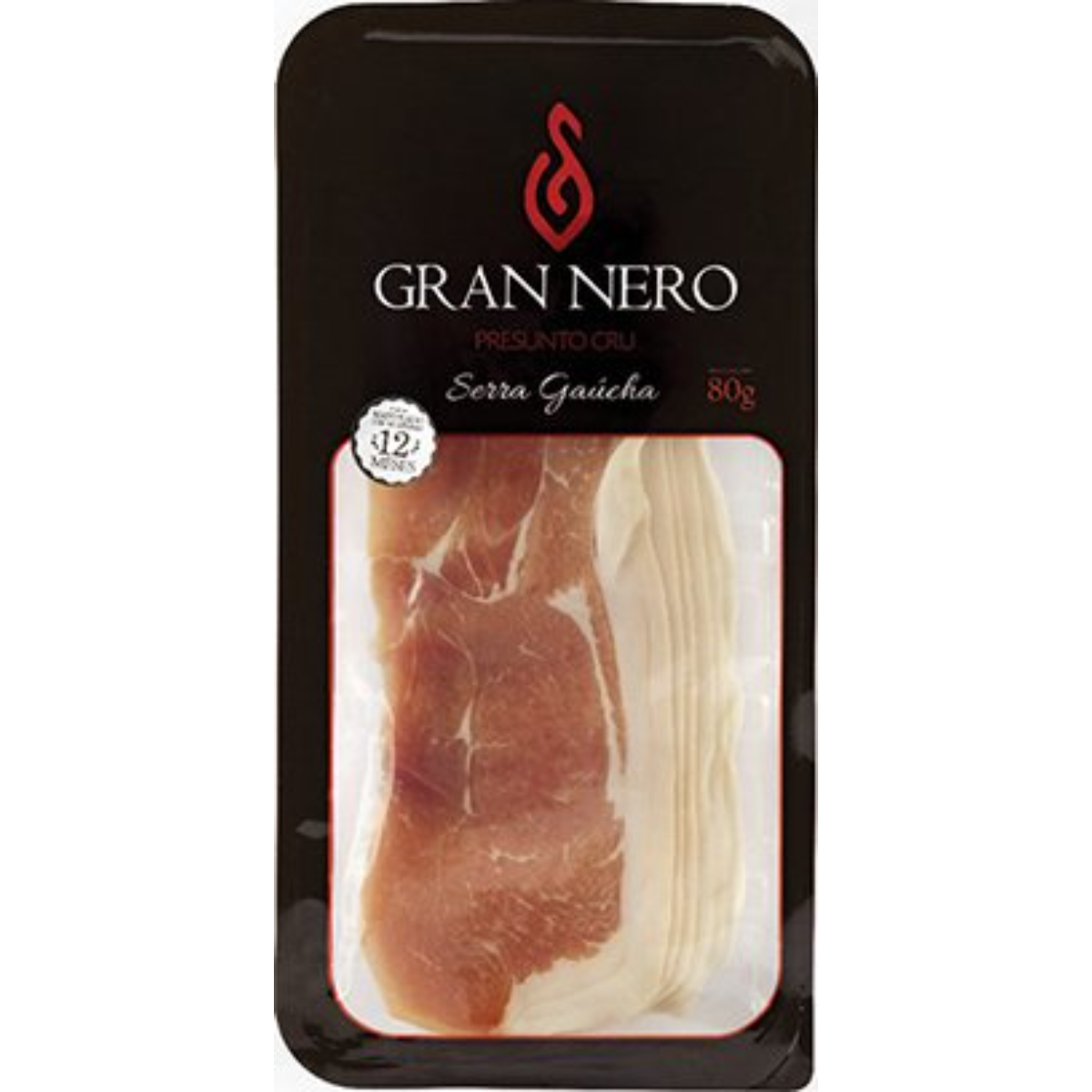 Presunto Cru Gran Nero Fatiado 80g