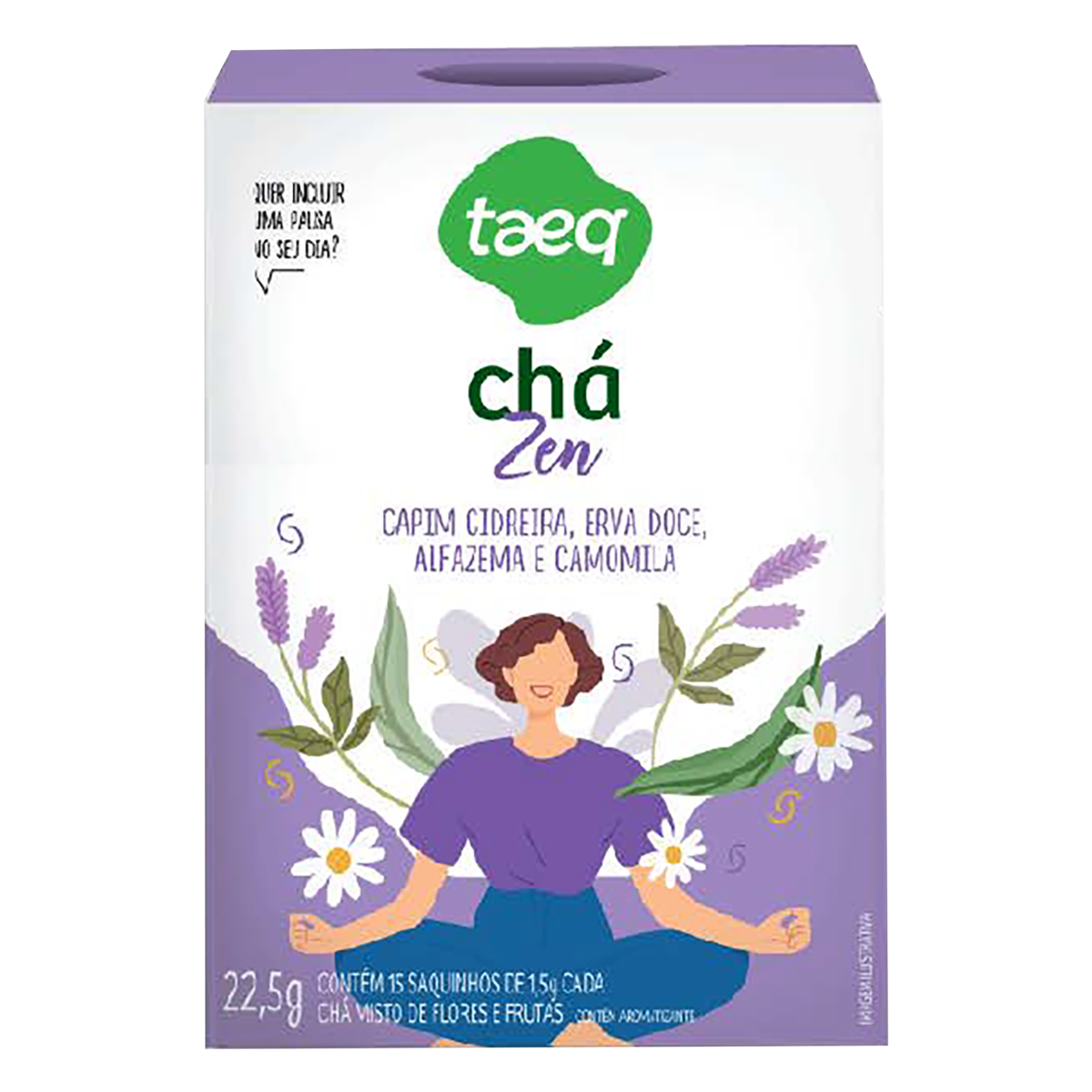 Chá Taeq Capim-Cidreira Erva-Doce Alfazema E Camomila Leve 22,5 Grama 15 Unidade