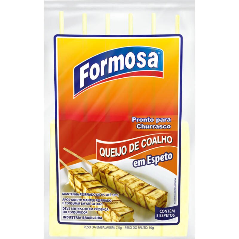 Espeto de Queijo Coalho Formosa Preço por quilo no pacote