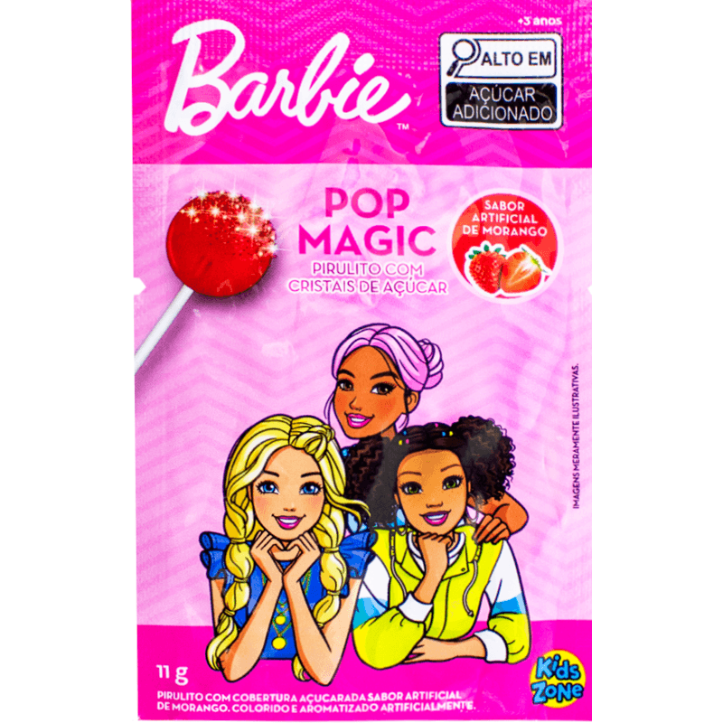 Pirulito Kids Zone Barbie Pop Magic 11g