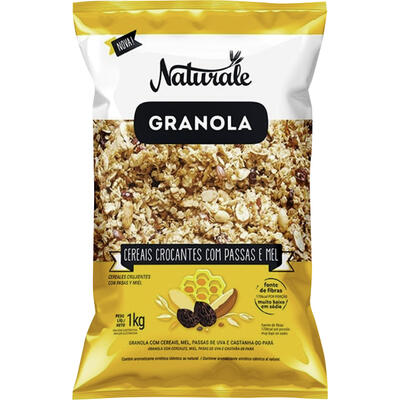 Granola Cereais Crocantes, Passas e Mel Naturale Pacote 1kg