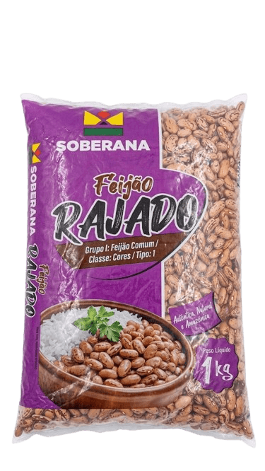 Feijão Rajado Soberana 1kg Tipo 1