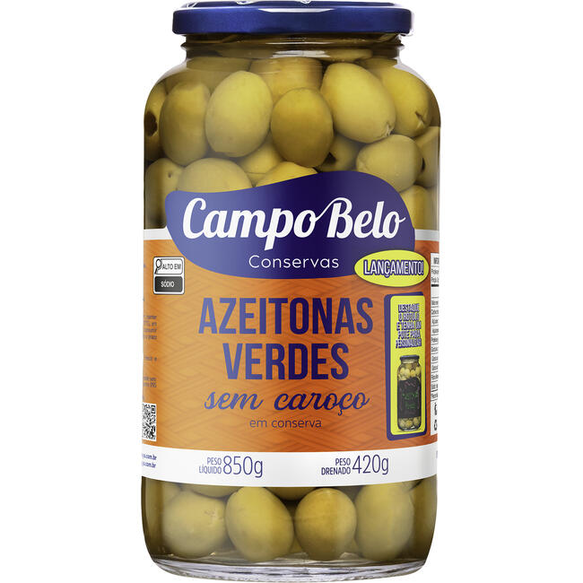 Azeitona Verde Campo Belo Sem Caroço 420g