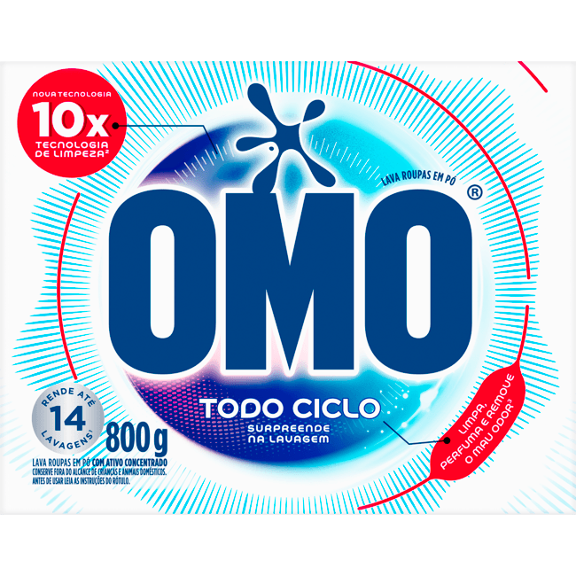 Lava Roupas em Pó Omo Todo Ciclo 800g