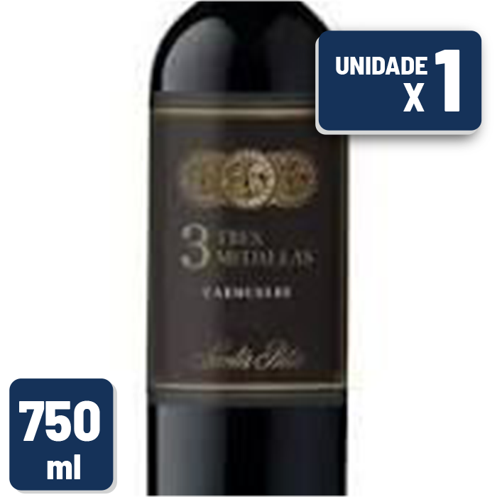Vinho Santa Rita 3 Medallas Camernere Garrafa Vidro 750ml