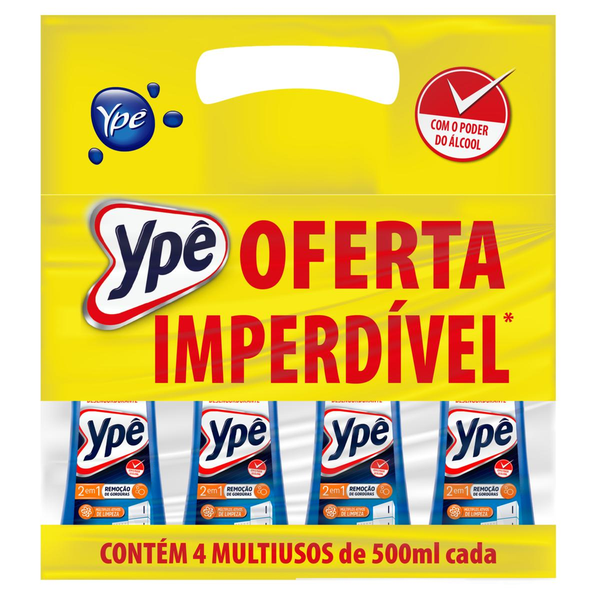 Limpador YPÊ Multiuso Desengordurante 2 em 1 4 unidades com 500ml cada Oferta Imperdível