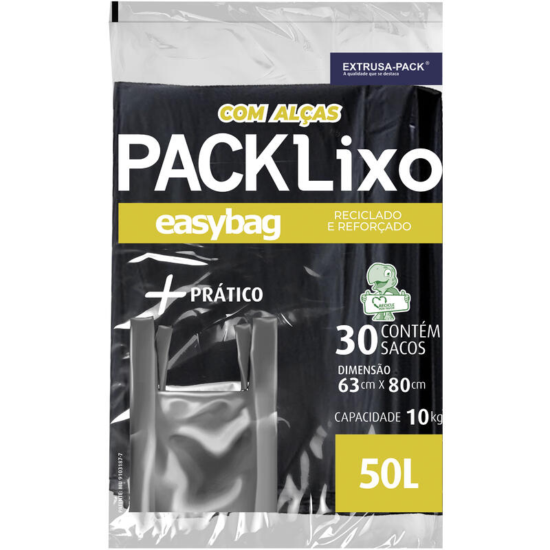 Saco para Lixo Easybag Green Alça - 50L 30 un