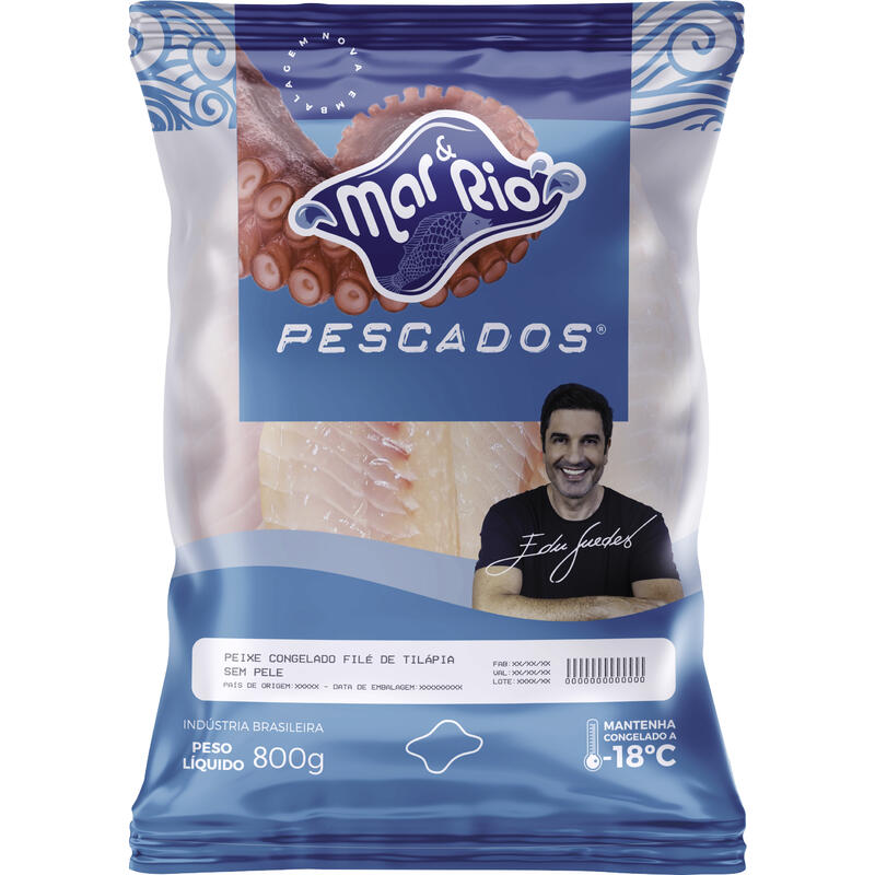 Peixe Filé de Tilápia Mar & Rio Congelado 800g