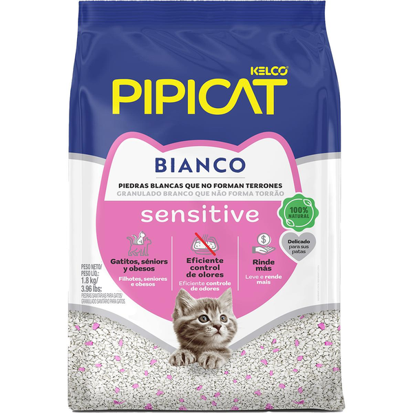 Areia Higiênica PIPICAT para Gato Bianco Sensitive 1.8kg