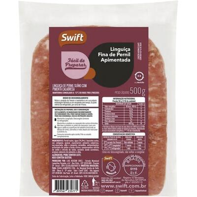 Linguiça Calabresa Apimentada Fina Swift 500g