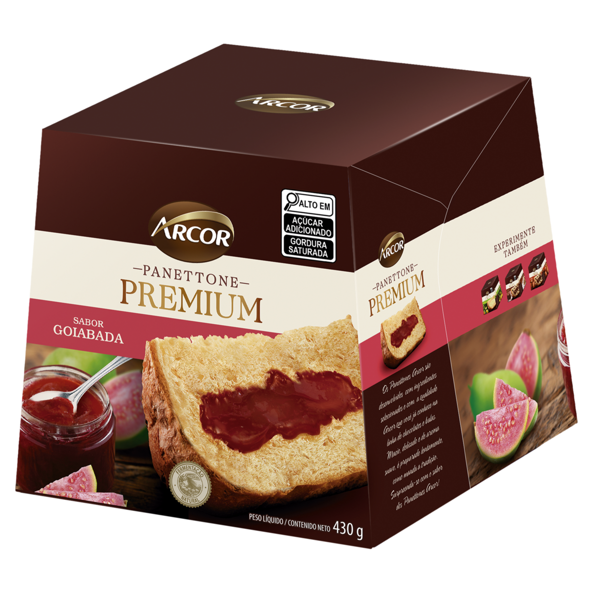 Panettone Recheio Goiabada Arcor Premium Caixa 430g