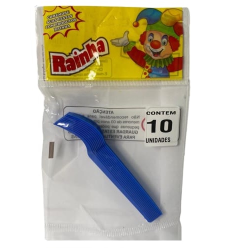Garfo Plastico Para Refeiçao Rainha Com 10 Unidades