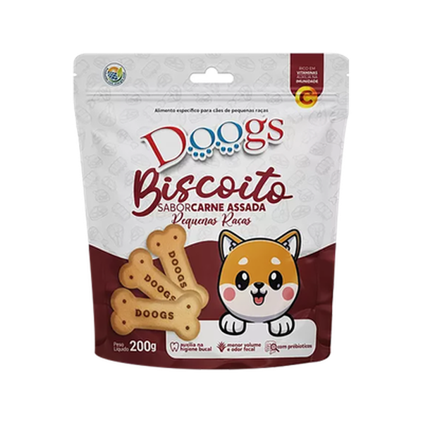 Biscoito Doogs 200g - Raças Pequenas - Carne Assada