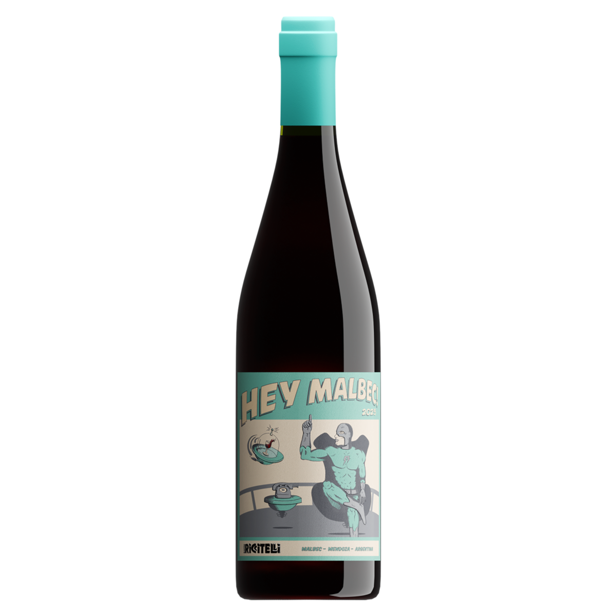 Vinho Argentino Tinto Seco Riccitelli Hey Malbec! Mendoza Garrafa 750ml