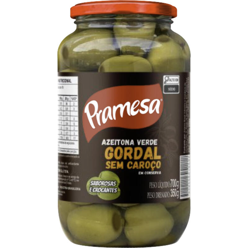 Azeitona Verde Pramesa Gordal sem Caroço 350g