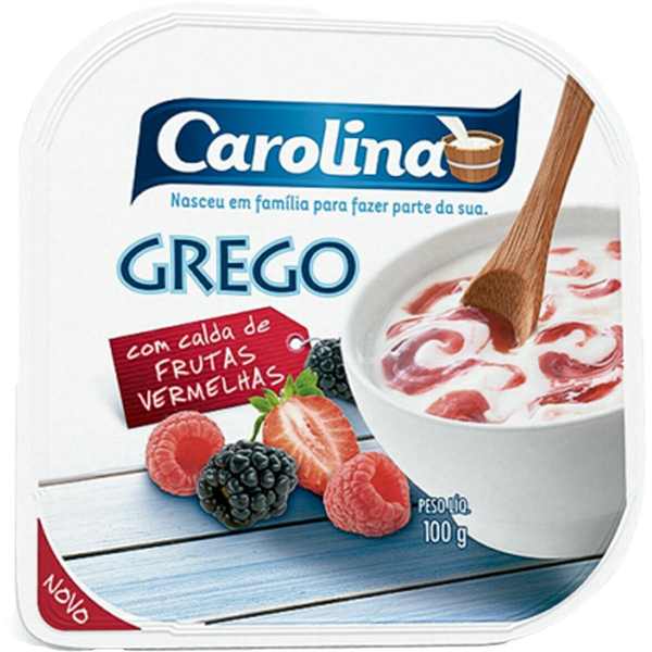 Iogurte Grego Carolina 90g - Frutas Vermelhas