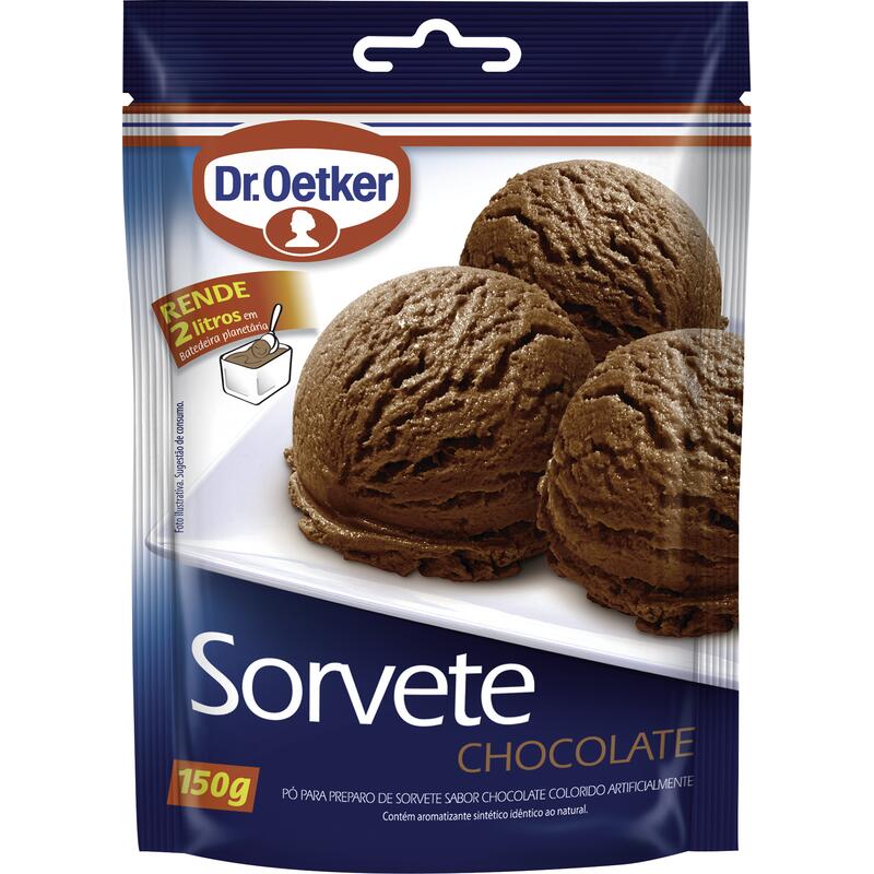 Dr. Oetker Sorvete Sabor Chocolate, Pó para Preparo de Sobremesa, Consistência Cremosa e Sabor Delicioso, 150g