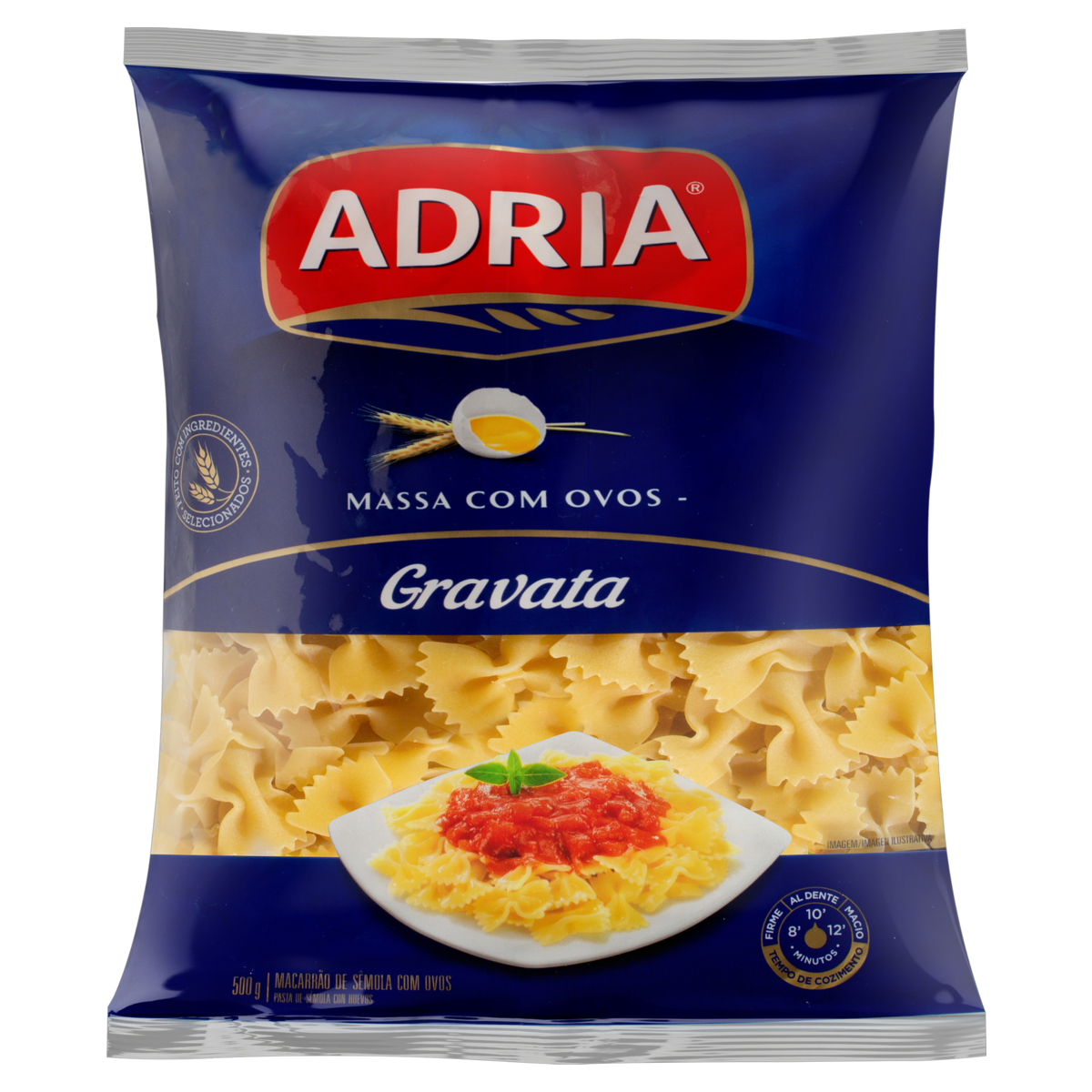 Macarrão de Sêmola com Ovos Gravata Adria Pacote 500g
