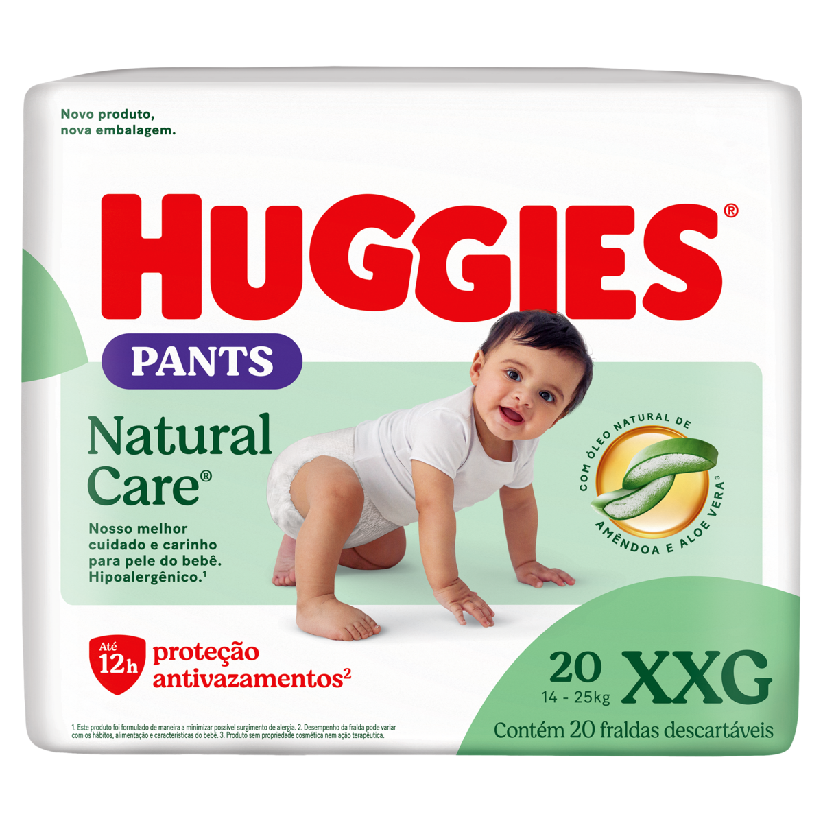 Fralda Descartável HUGGIES Pants Natural Care XXG com 20 Unidades
