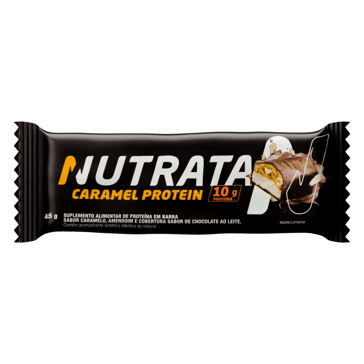 Barra de Proteína Caramel Cobertura Chocolate ao Leite Nutrata Protein Pacote 45g