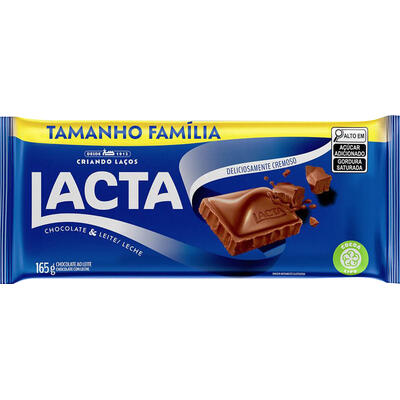 Chocolate Lacta Ao leite 165g