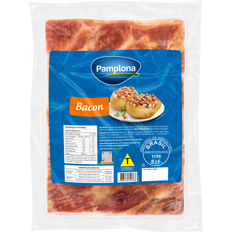 Bacon em Pedaço Pamplona Defumado Preço por quilo na peça