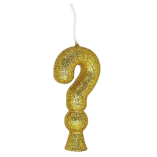Vela De Aniversário Regina Interrogação Cintilante Dourado C/1 Un