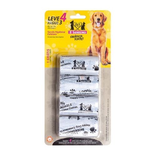 Conjunto Sacola Higienica Coletora 4l Lv4pg3