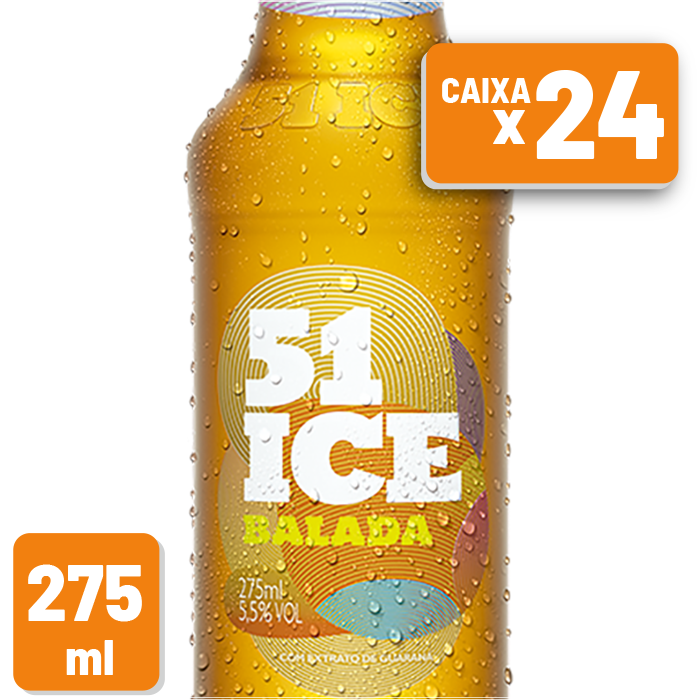 Drink Pronto 51 Ice Balada Garrafa Vidro 275ml Caixa c/ 24 un
