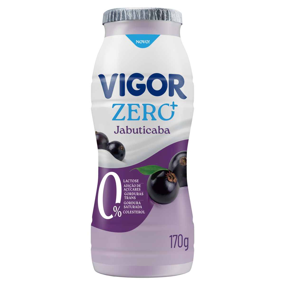 Iogurte Desnatado Jabuticaba Zero Lactose Vigor Zero+ Frasco 170g