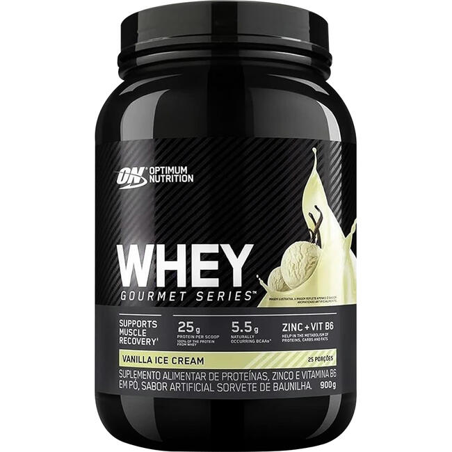 Suplemento Alimentar em Pó ON Whey Gourmet Baunilha 900g