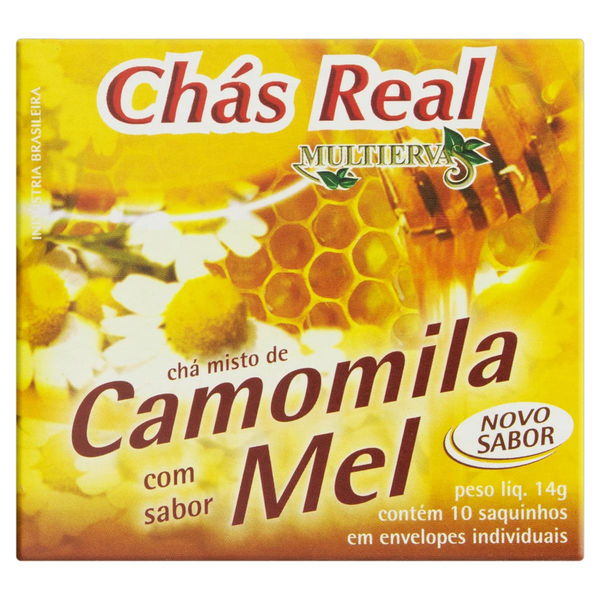 Chá Real 14g - Camomila com Sabor Mel - Com 10 Saquinhos