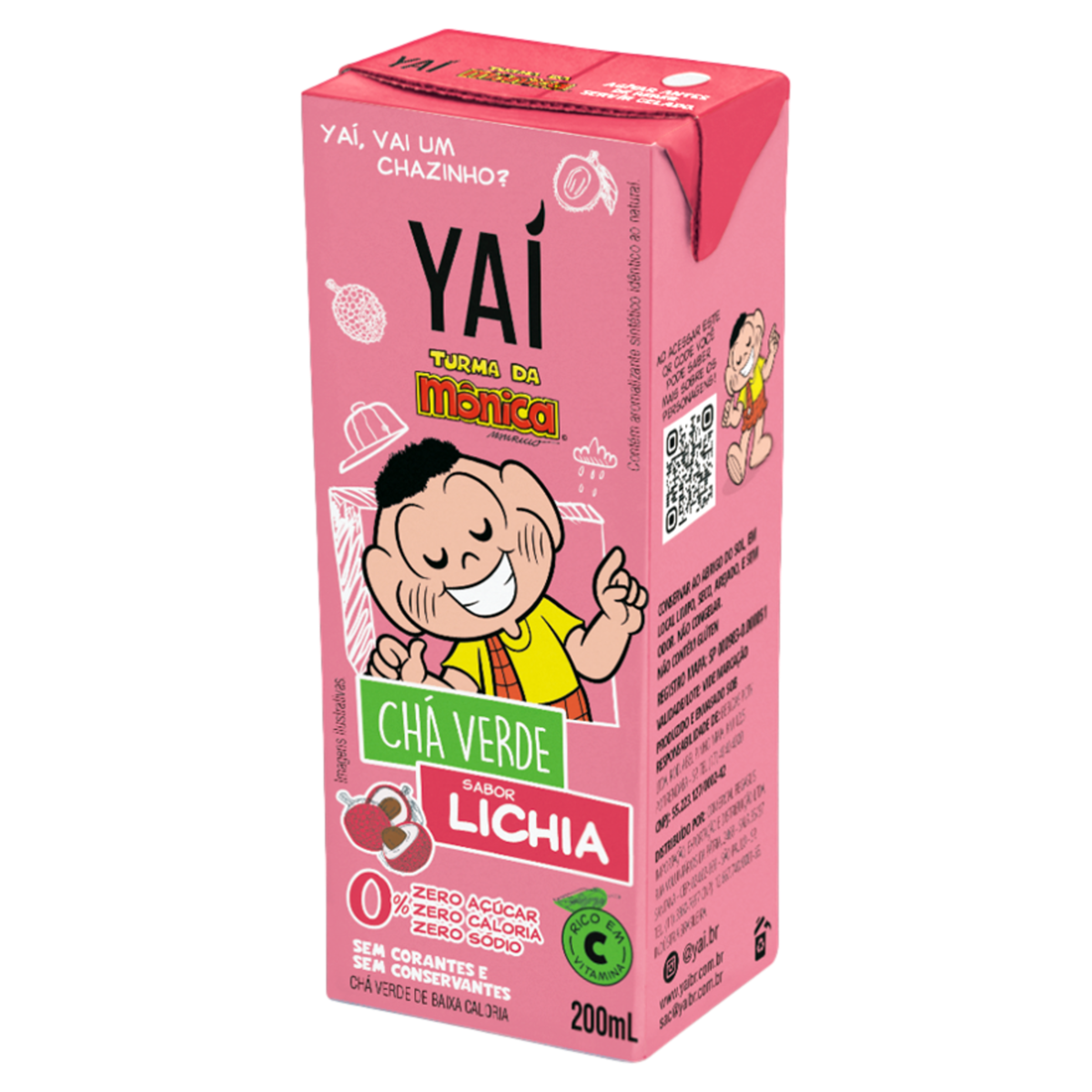 Chá Verde Lichia Zero Açúcar Turma da Mônica Yaí Caixa 200ml