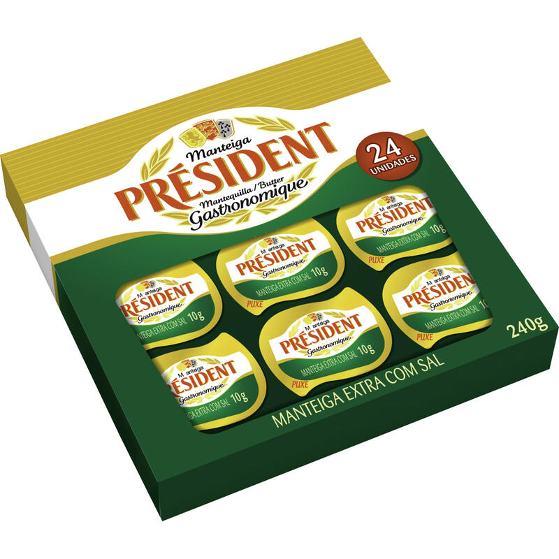 Manteiga Président Extra com Sal 24x10g