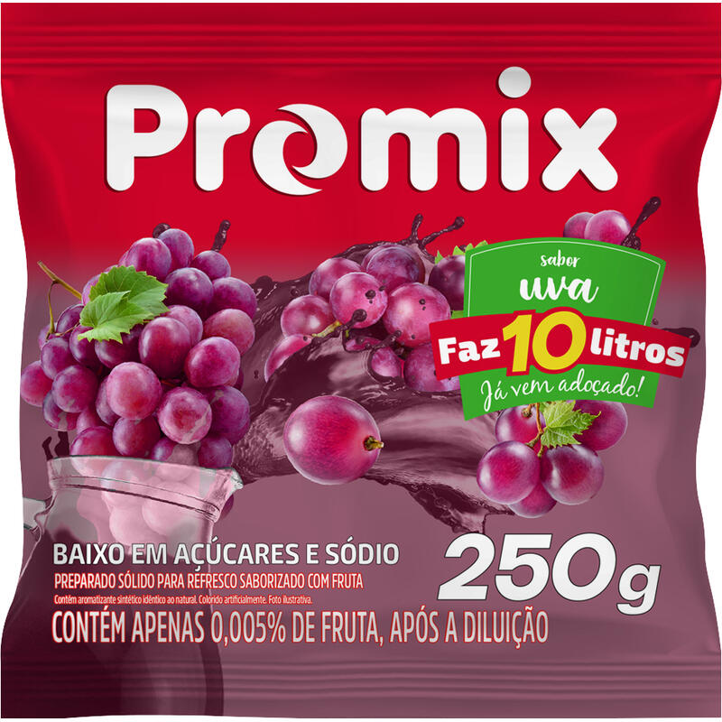 Refresco em Pó Promix Uva 250g