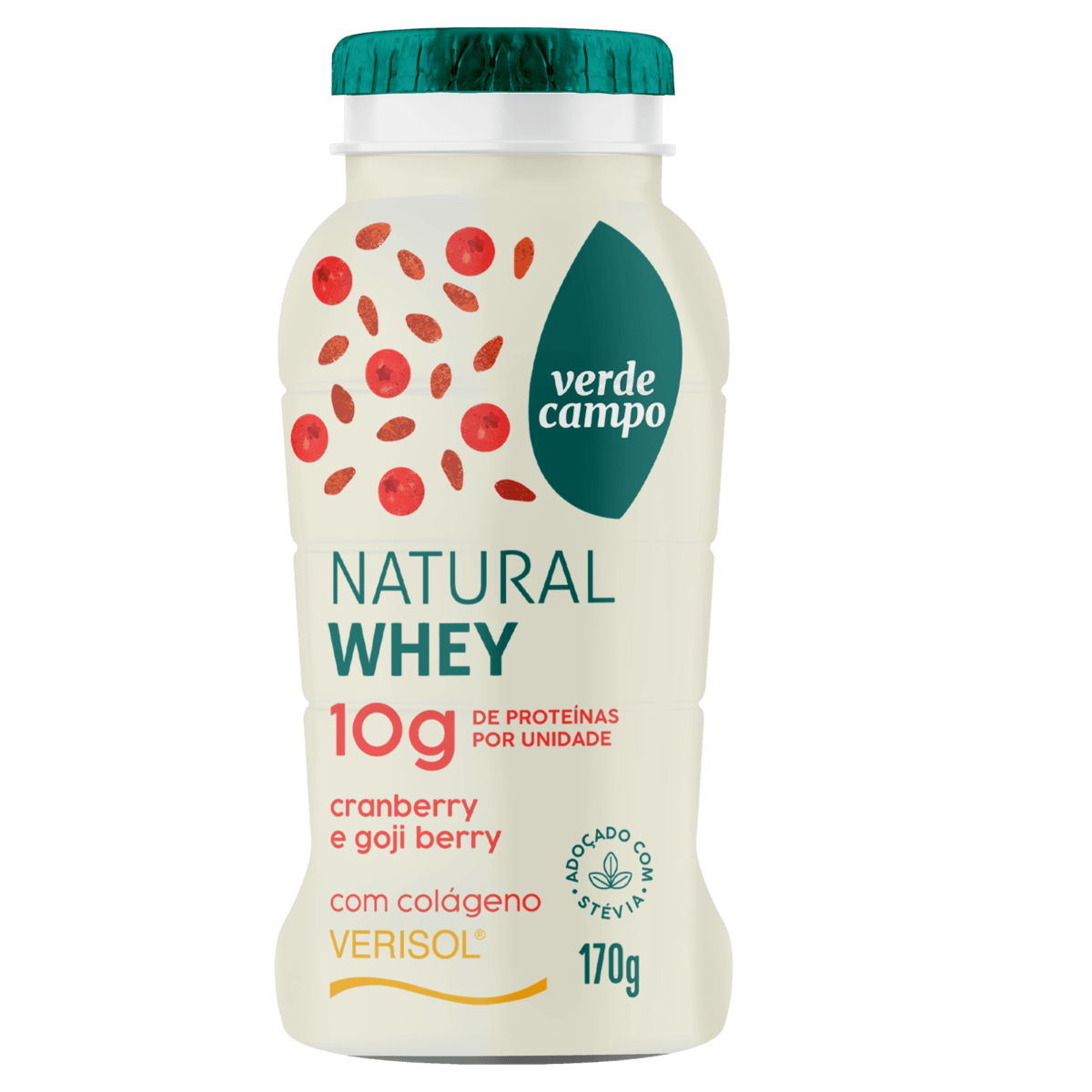 Iogurte Verde Campo Natural Whey Cranberry e Goji Berry 170g