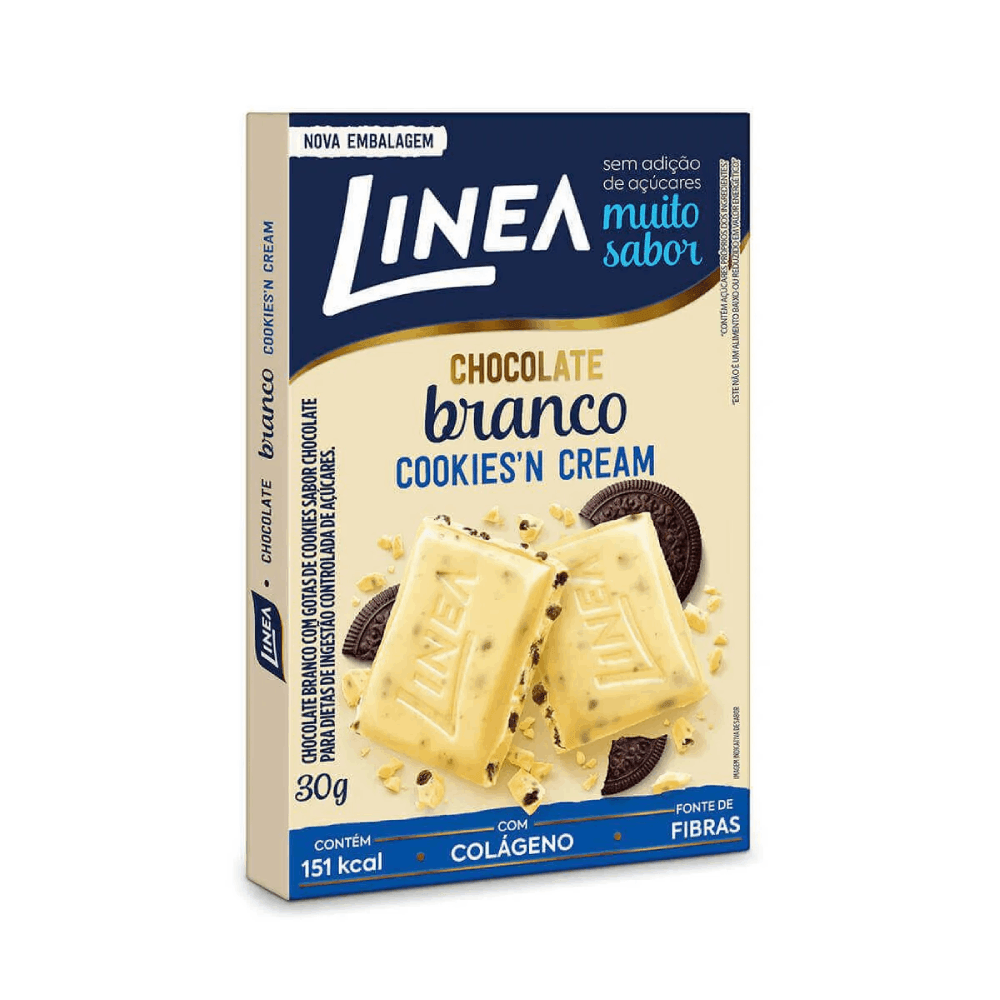 Chocolate Linea Cookies 'n Cream Zero Açúcar 30g