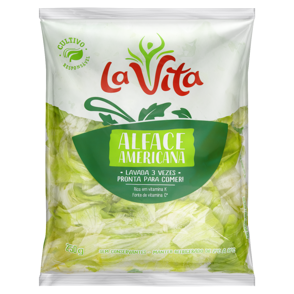 Alface Americana Higienizada La Vita 250g