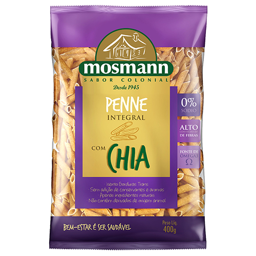 Massa Mosmann Penne Integral Com Chia 400g