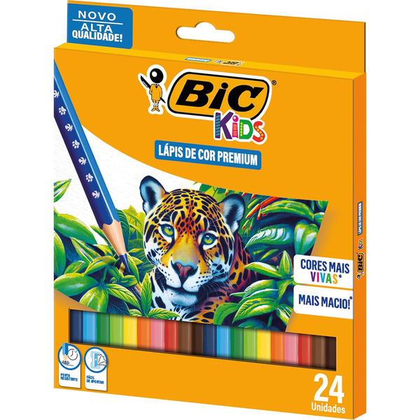 Lápis de Cor Bic Com 24 Cores - Kids Premium